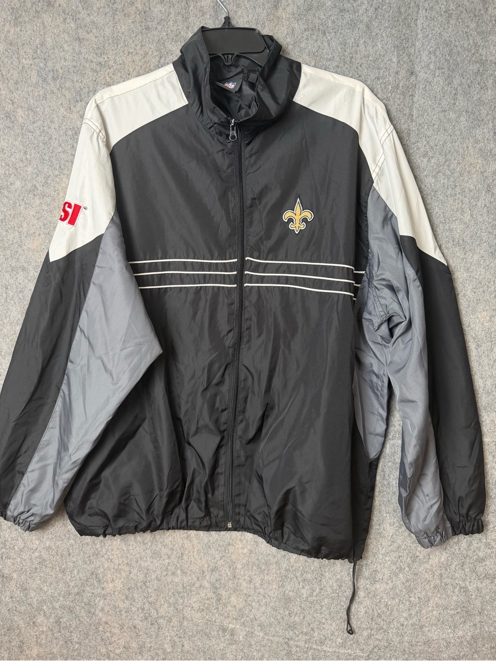 NFL Reebok New Orleans Saints Men's XXL Black & Gray Windbreaker Jacket